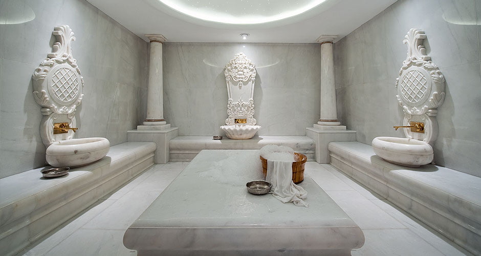 white marble hammam spa