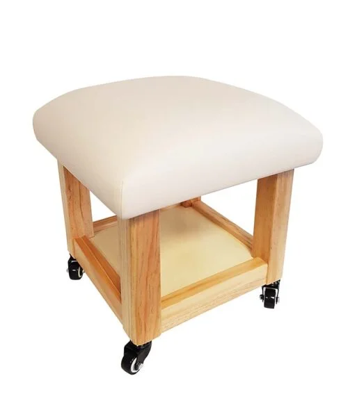Affinity Lightweight Hardwood Padded Salon Pedi Stool
