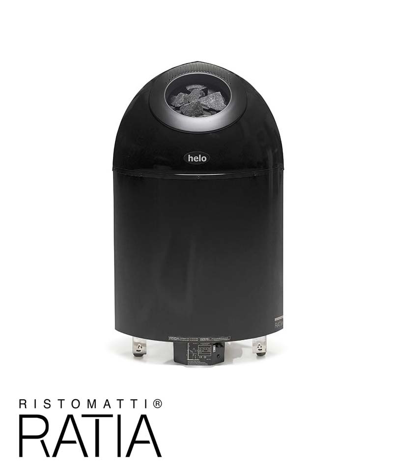 Helo Pikkutonttu Designer Sauna Stove Super Insulated Black Leisurequip