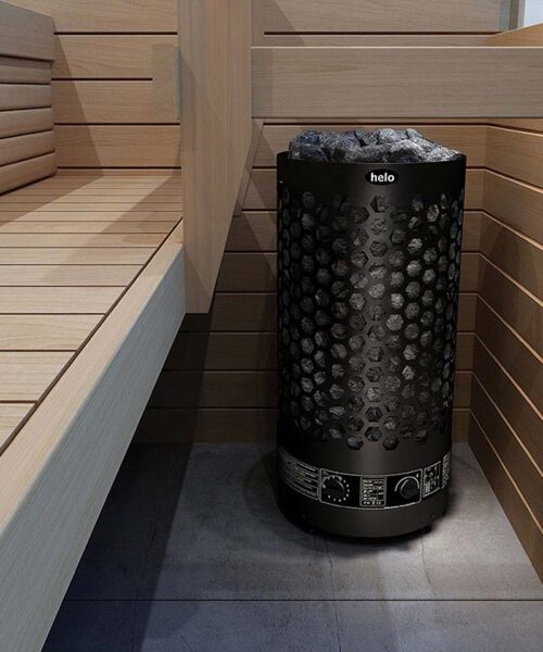 Helo Ringo Black installed in sauna