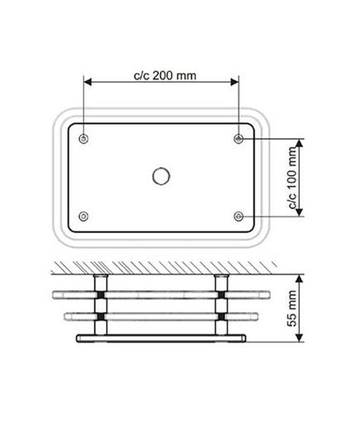 Tylo Bahia Steam Outlet dimensions