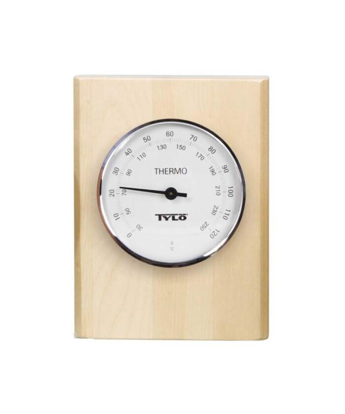 Tylo Classic Sauna Thermometer Birch Aluminium