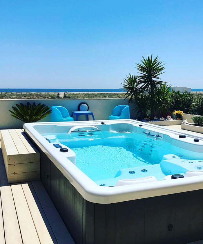 Astralpool Swimspa Creta above ground installation