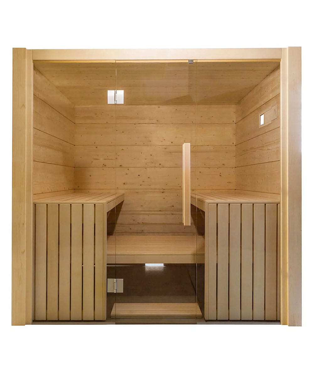 Harvia Olympus 8 Person Indoor Glass Front Sauna Cabin Kit