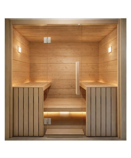 Harvia Olympus 8 Person Indoor Glass Front Sauna Cabin Kit