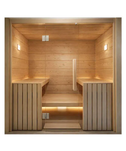 Harvia Olympus 8 Person Indoor Glass Front Sauna Cabin Kit