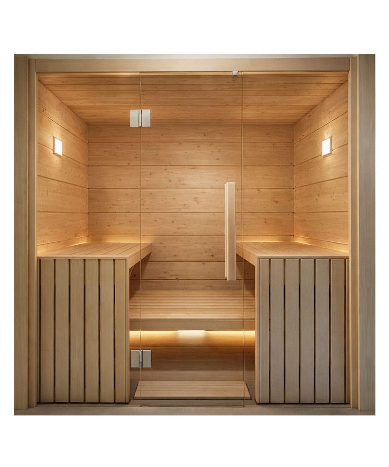 Harvia Olympus 8 Person Indoor Glass Front Sauna Cabin Kit