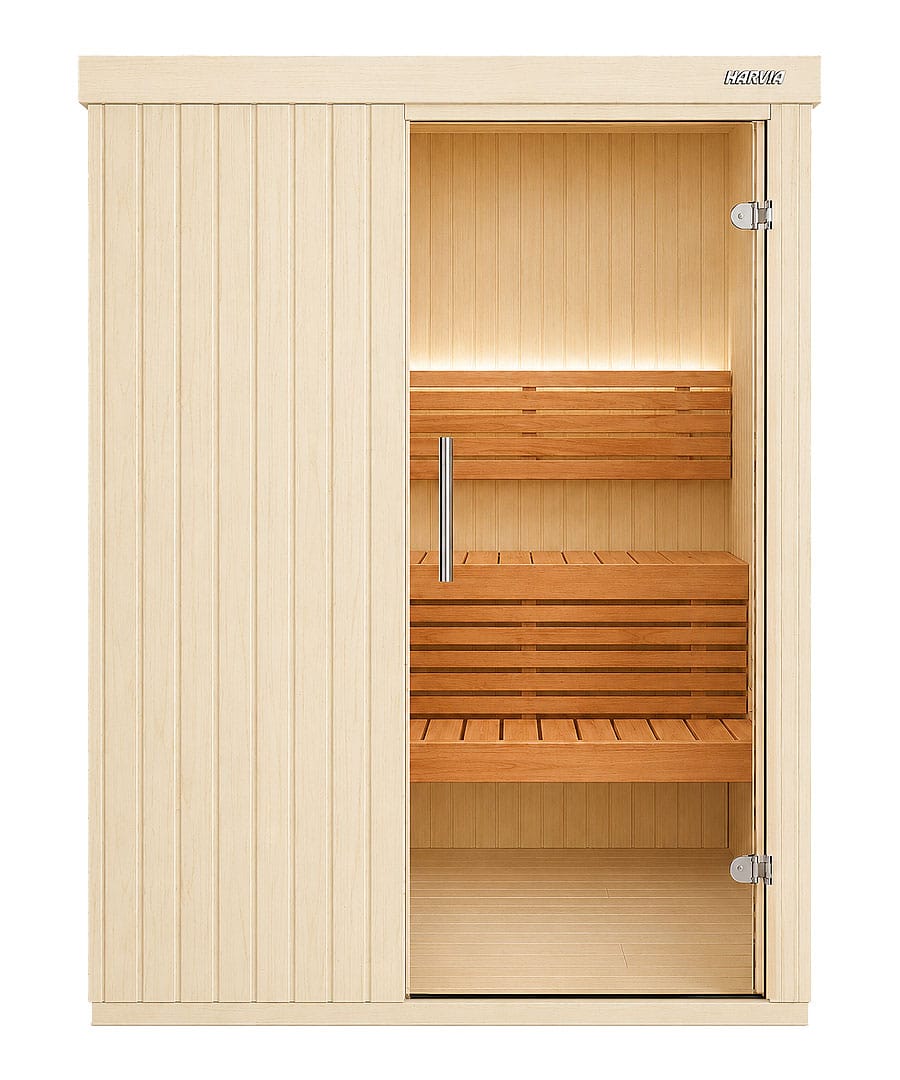 Harvia Variant Small Aspen Wood Panelling Alder Interior