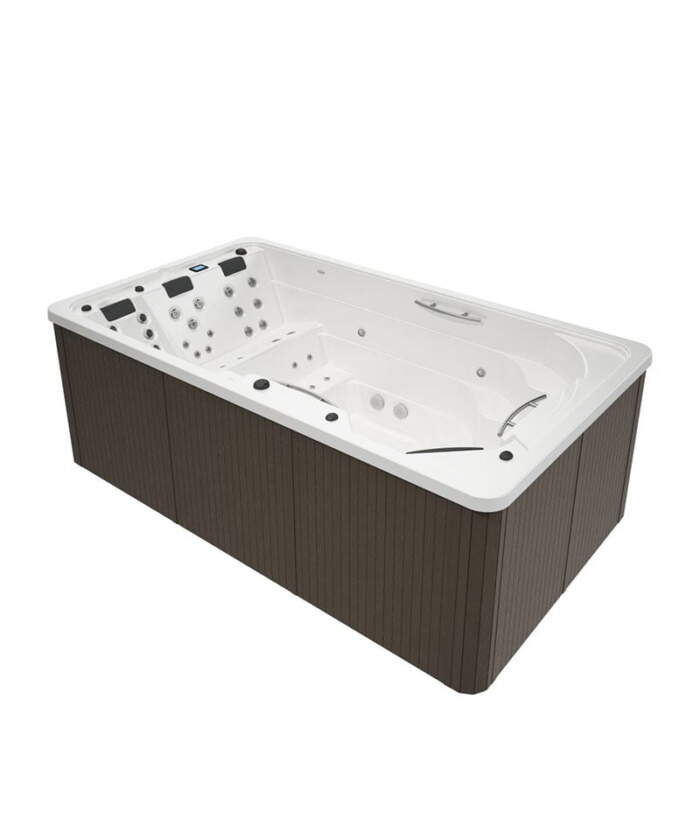 Astralpool Swimspa Creta above-ground coastal grey white