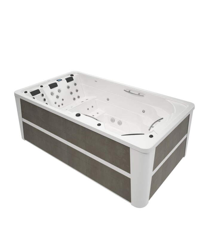 Astralpool Swimspa Creta above-ground urban grey white