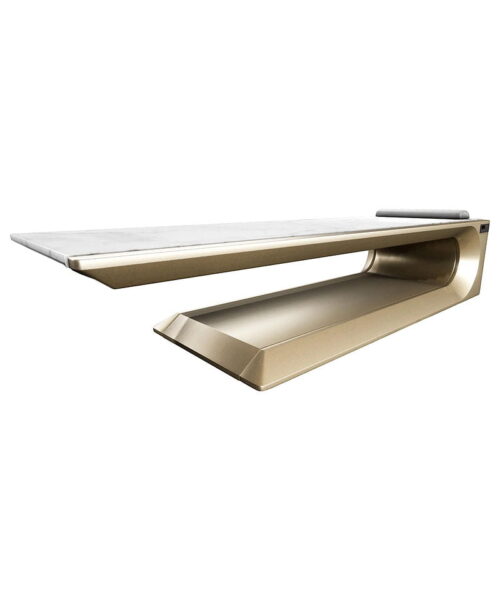 Fabio Alemanno Square Hammam Daybed white marble front angle