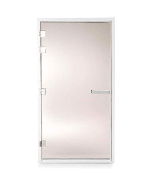 Tylo 101G Extra Wide steam door left hang white frame