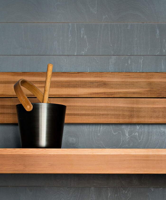 Tylo Taika Birch Plywood Sauna Interior Panels Grey
