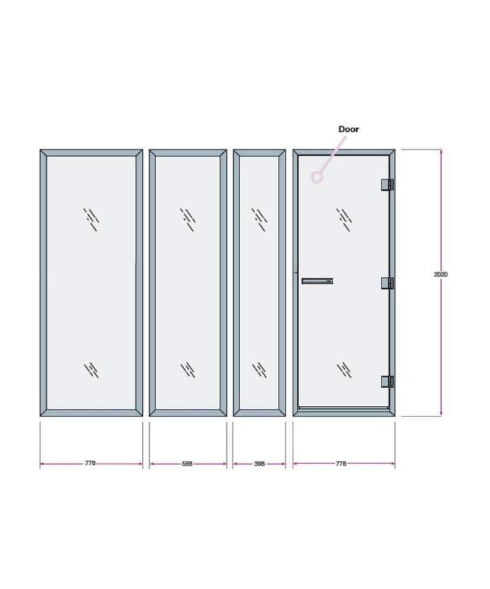 Tylo 2020 Tempered Safety Glass Section for Steam Enclosures - Image 3