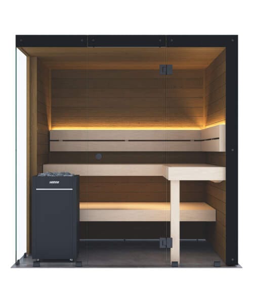 Harvia Block Custom-Made Indoor Glass Front Sauna Cabin