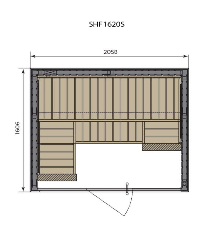 Harvia Fenix floor plan 1620s