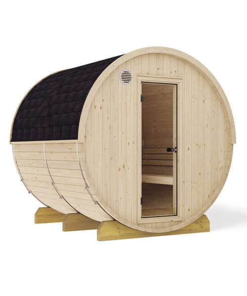 Harvia Kammi 4-6 Person Outdoor Barrel Sauna Kit Spruce
