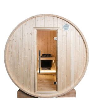 Harvia Kammi 4-6 Person Outdoor Barrel Sauna Kit Spruce