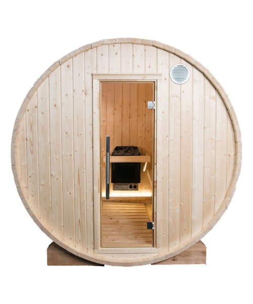 Harvia Kammi 4-6 Person Outdoor Barrel Sauna Kit Spruce