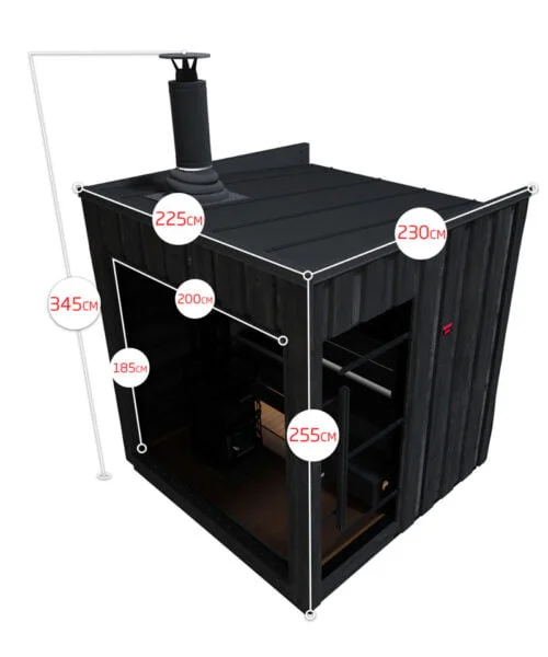 Harvia Legend Wood Burning Sauna External Dimensions