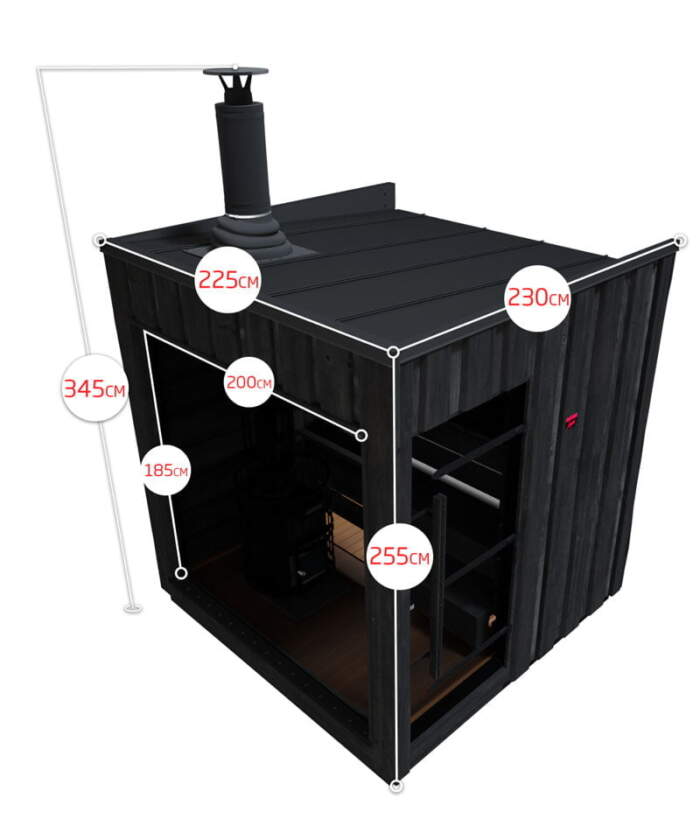 Harvia Legend Wood Burning Sauna External Dimensions