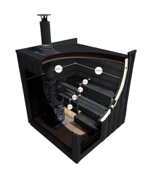 Harvia Legend Wood Burning Sauna Internal Dimensions