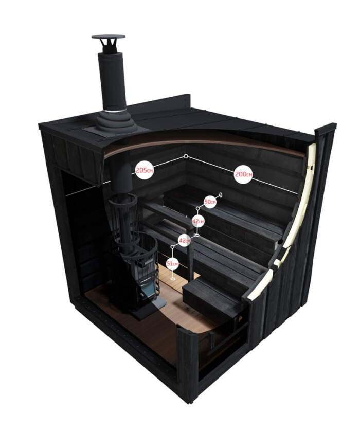 Harvia Legend Wood Burning Sauna Internal Dimensions