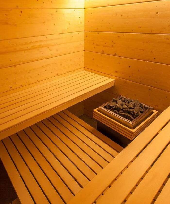 Harvia Olympus interior benches layout