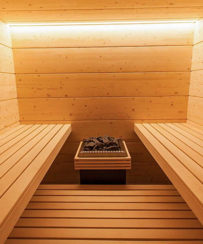Harvia Olympus interior benches layout