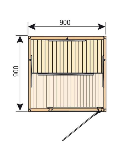 Harvia Radiant 1 Person infrared sauna layout diagram