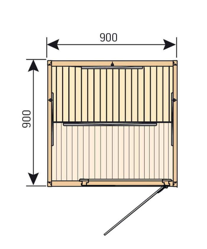 Harvia Radiant 1 Person infrared sauna layout diagram