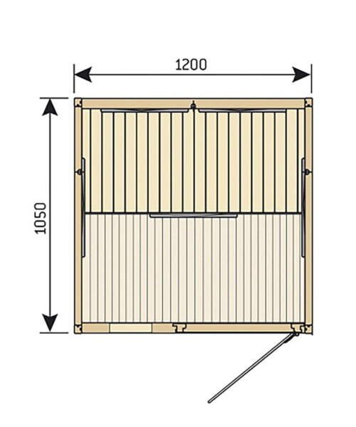 Harvia Radiant 2 Person infrared sauna layout diagram