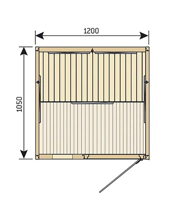 Harvia Radiant 2 Person infrared sauna layout diagram