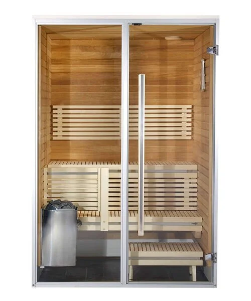 Harvia Sirius Square 2 Person Glass Front Bathroom Sauna Cabin