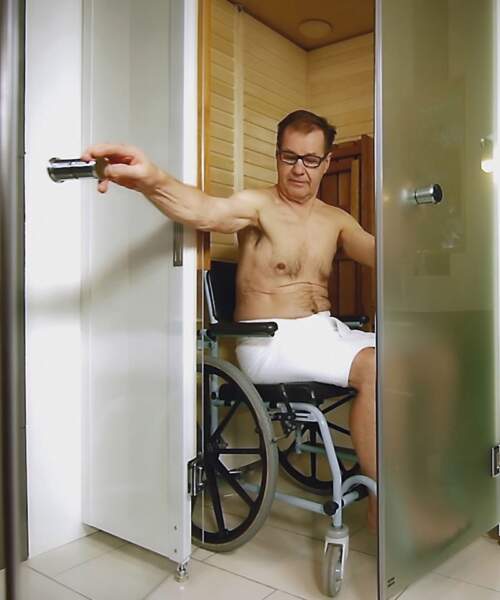 Harvia SmartFold is ideal for the disabled wheelchair user