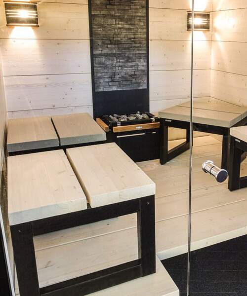 Harvia Solide alternative interior with stools