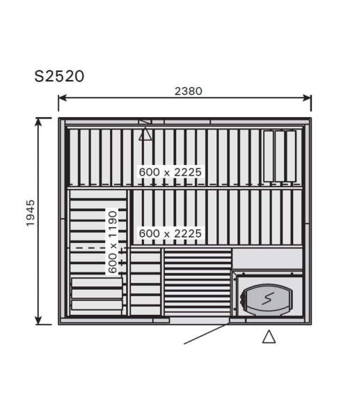 Harvia Variant Large S2520 Dimensions