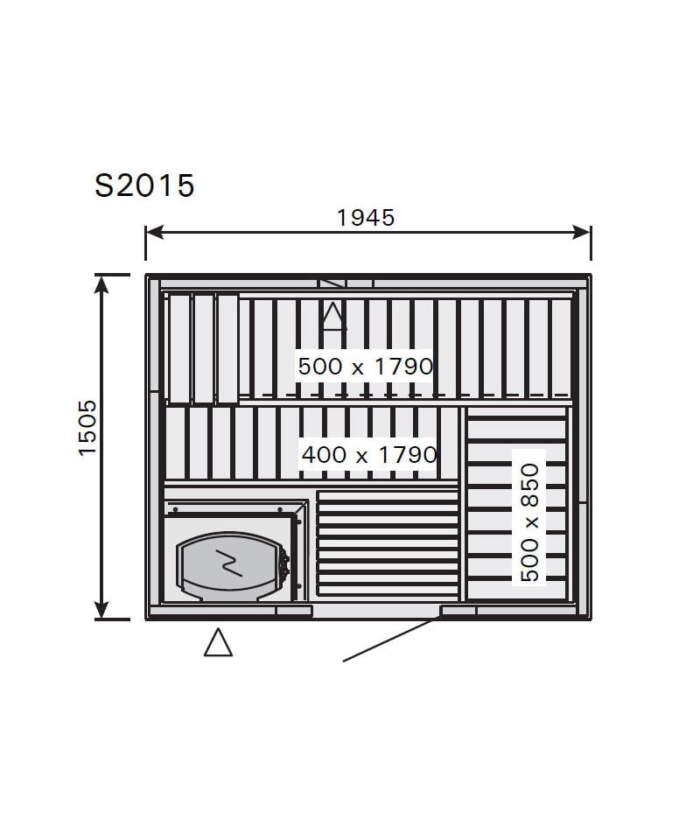 Harvia Variant Medium S2015 Dimensions