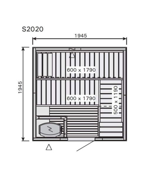 Harvia Variant Medium S2020 Dimensions