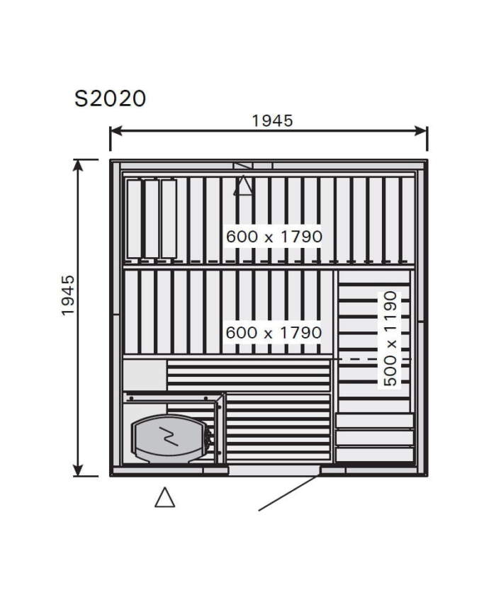 Harvia Variant Medium S2020 Dimensions