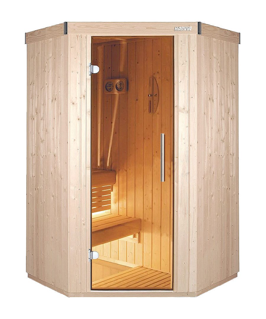 Harvia Variant Small Corner 2 Person Traditional Sauna Cabin