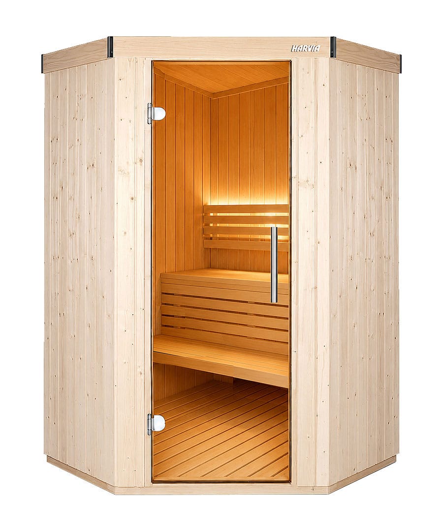 Harvia Variant Small Corner 2 Person Traditional Sauna Cabin