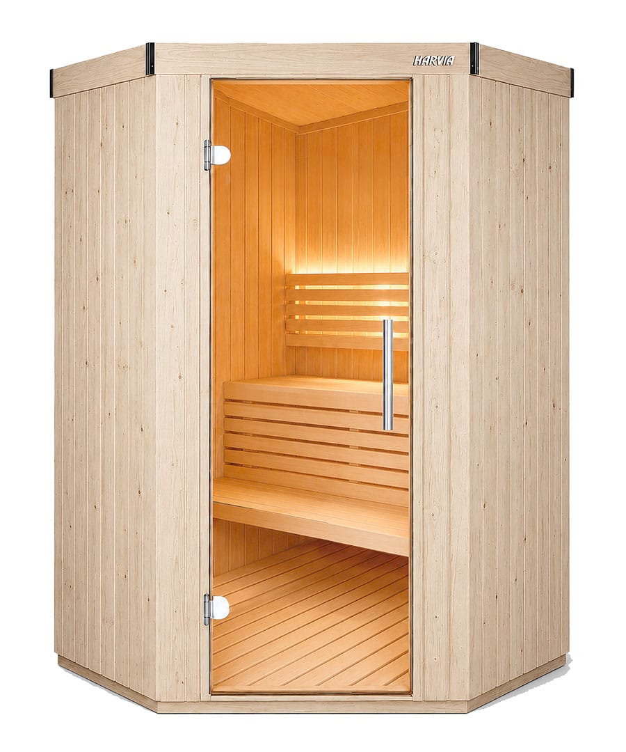 Harvia Variant Small Corner 2 Person Traditional Sauna Cabin