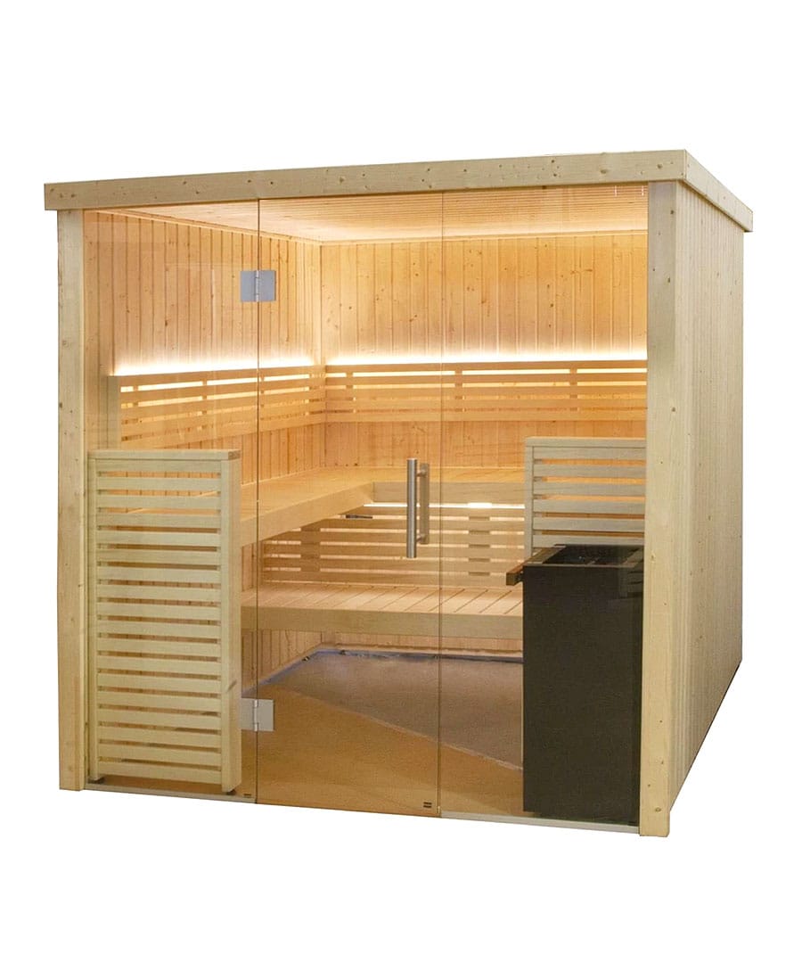 Harvia Variant View Large 4-5 Person Glass Front Sauna Kit