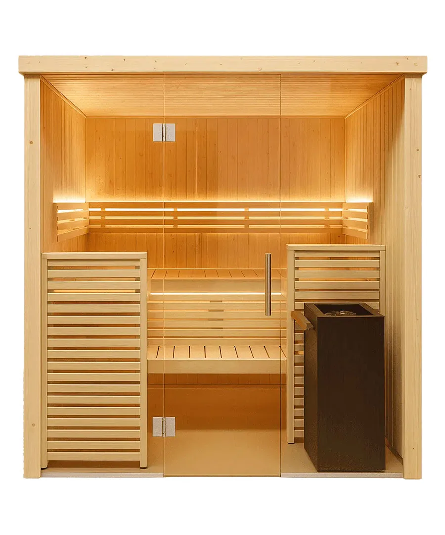 Harvia Variant View Medium 3-4 Person Glass Front Sauna Kit