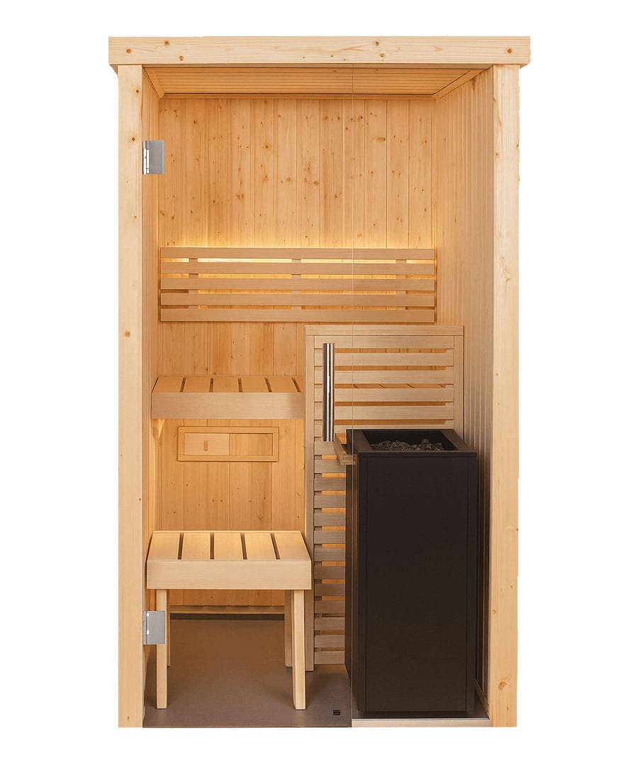 Harvia Variant View Mini 1 Person Glass Front Sauna Kit