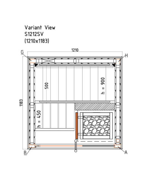 Harvia Variant View Mini Dimensions