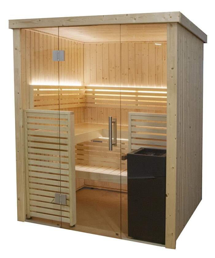 Harvia Variant View Small 2-3 Person Glass Front Sauna Kit