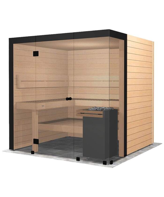 Harvia Block Custom-Made Indoor Glass Front Sauna Cabin - Image 3