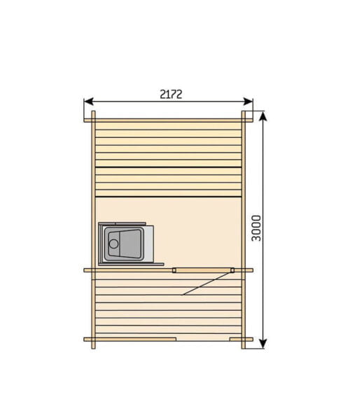 Harvia Kuikka Outdoor Sauna Layout Diagram